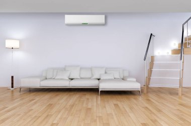 Klima 3d render çizim ile modern iç