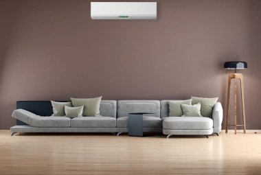 Klima 3d render çizim ile modern iç