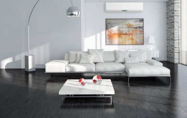 Klima 3d render çizim ile modern iç