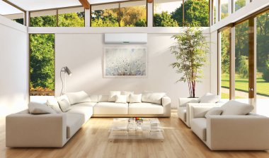 Klima 3d render çizim ile modern iç