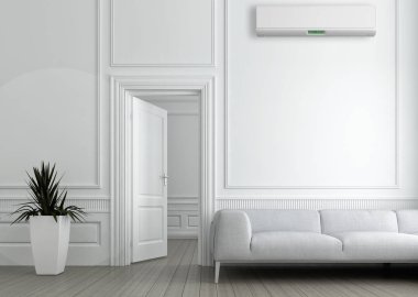 Klima 3d render çizim ile modern iç