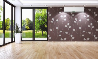 Klima 3d render çizim ile modern iç