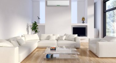 Klima 3d render çizim ile modern iç