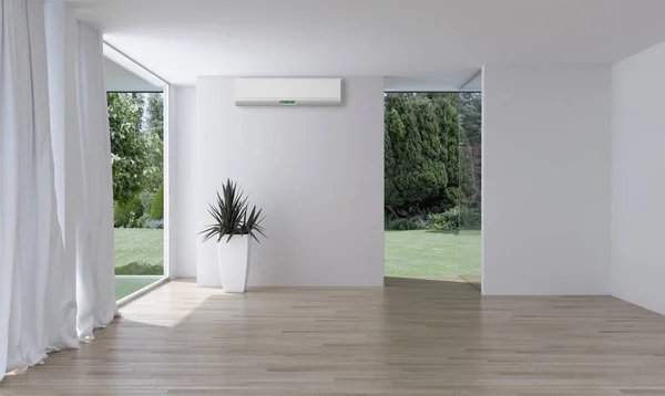 Modern Interieur Met Airconditioning Rendering Illustratie — Stockfoto