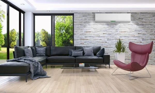 Klima 3d render çizim ile modern iç