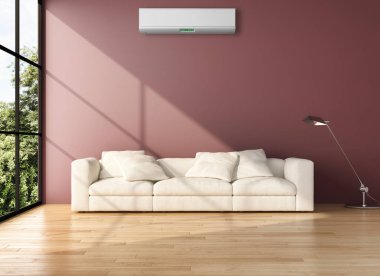 Klima 3d render çizim ile modern iç