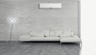 Klima 3d render çizim ile modern iç