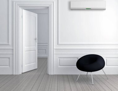 Klima 3d render çizim ile modern iç