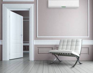 Klima 3d render çizim ile modern iç