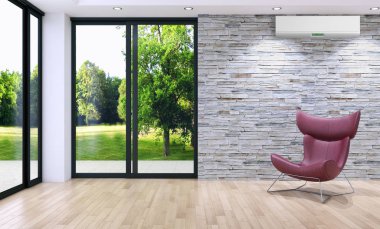 Klima 3d render çizim ile modern iç