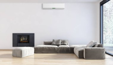 Klima 3d render çizim ile modern iç