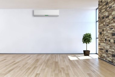 Klima 3d render çizim ile modern iç