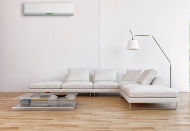 Klima 3d render çizim ile modern iç