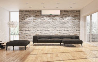 Klima 3d render çizim ile modern iç