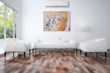 Klima 3d render çizim ile modern iç