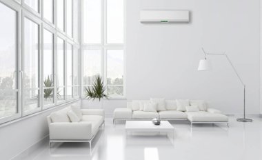 Klima 3d render çizim ile modern iç