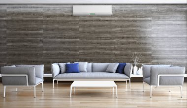 Klima 3d render çizim ile modern iç