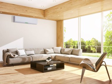 Klima 3d render çizim ile modern iç