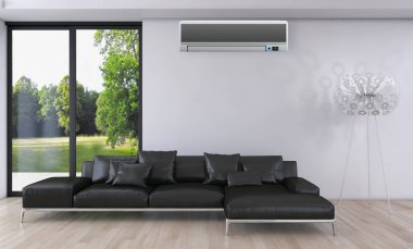 Klima 3d render çizim ile modern iç