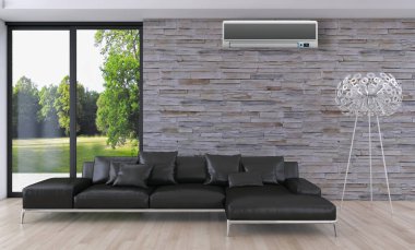 Klima 3d render çizim ile modern iç