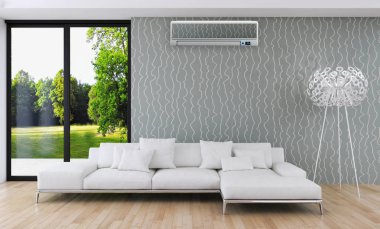 Klima 3d render çizim ile modern iç