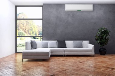 Klima 3d render çizim ile modern iç