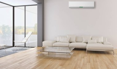 Klima 3d render çizim ile modern iç