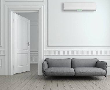 Klima 3d render çizim ile modern iç