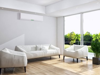 Klima 3d render çizim ile modern iç