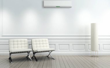 Klima 3d render çizim ile modern iç