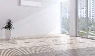 Klima 3d render çizim ile modern iç