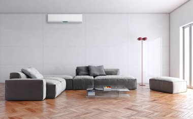 Klima 3d render çizim ile modern iç