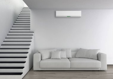 Klima 3d render çizim ile modern iç