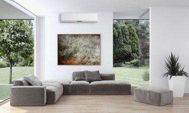 Klima 3d render çizim ile modern iç