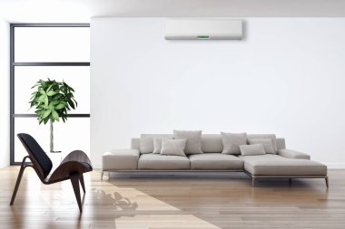 Klima 3d render çizim ile modern iç