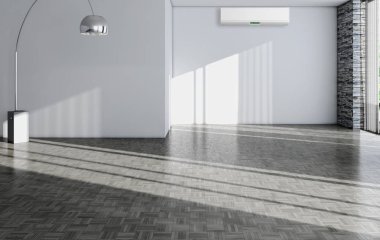 Klima 3d render çizim ile modern iç