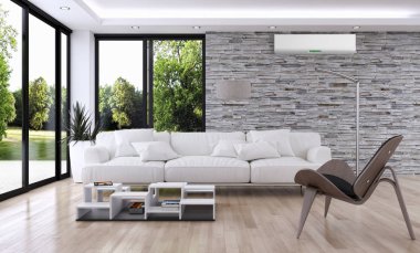 Klima 3d render çizim ile modern iç