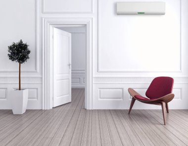 Klima 3d render çizim ile modern iç