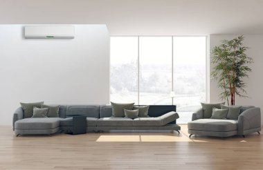 Klima 3d render çizim ile modern iç