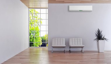 Klima 3d render çizim ile modern iç