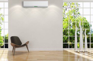 Klima 3d render çizim ile modern iç