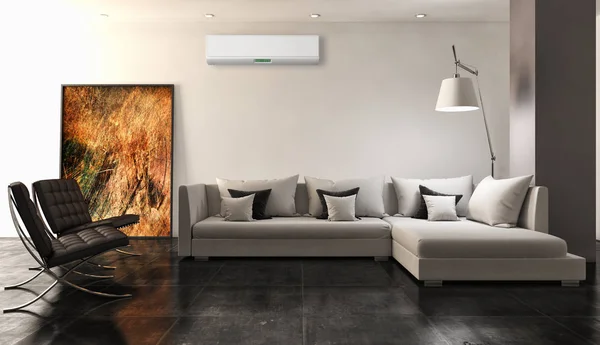 Modern Interieur Met Airconditioning Rendering Illustratie — Stockfoto