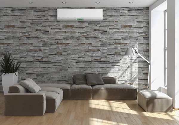 Klima 3d render çizim ile modern iç