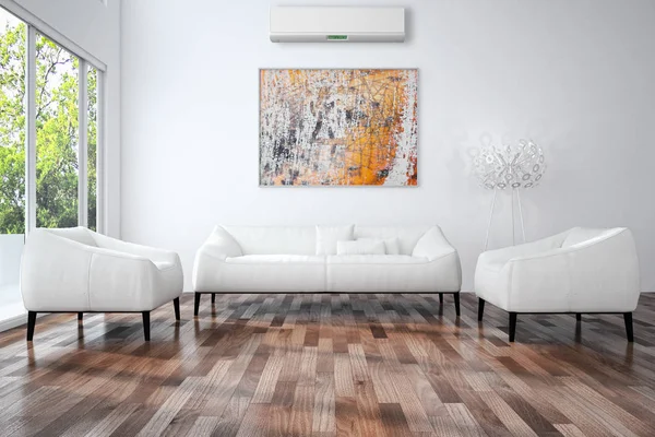 Klima 3d render çizim ile modern iç