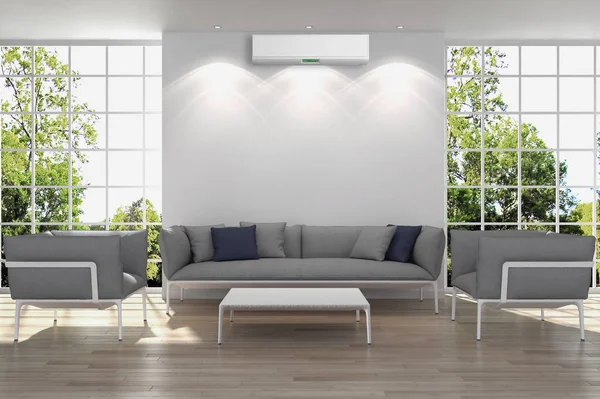 Klima 3d render çizim ile modern iç