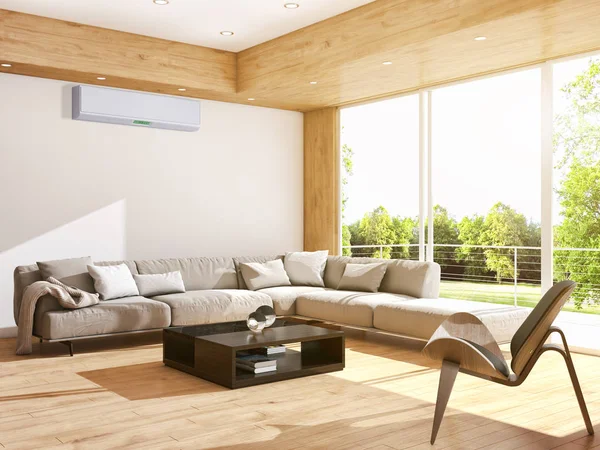Klima 3d render çizim ile modern iç
