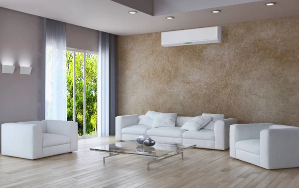 Klima 3d render çizim ile modern iç