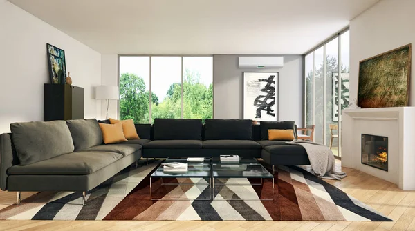 Klima 3d render çizim ile modern iç