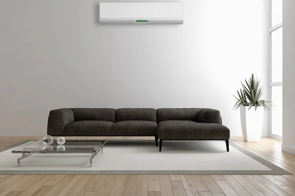 Modern Interieur Met Airconditioning Rendering Illustratie — Stockfoto