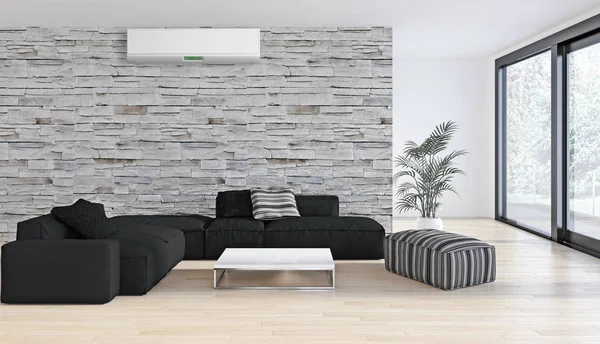 Klima 3d render çizim ile modern iç